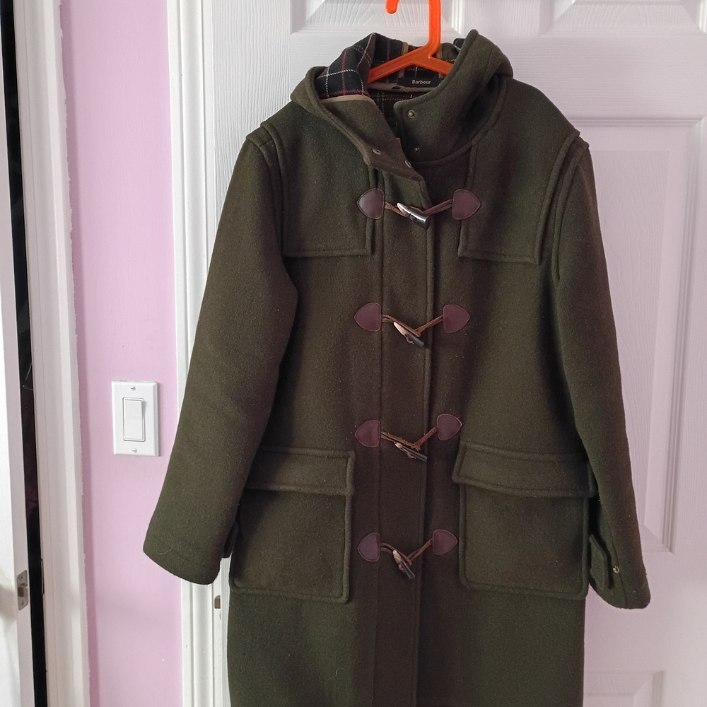 Women Barbour Dark Green Duffle Coat/Jacket size 6
